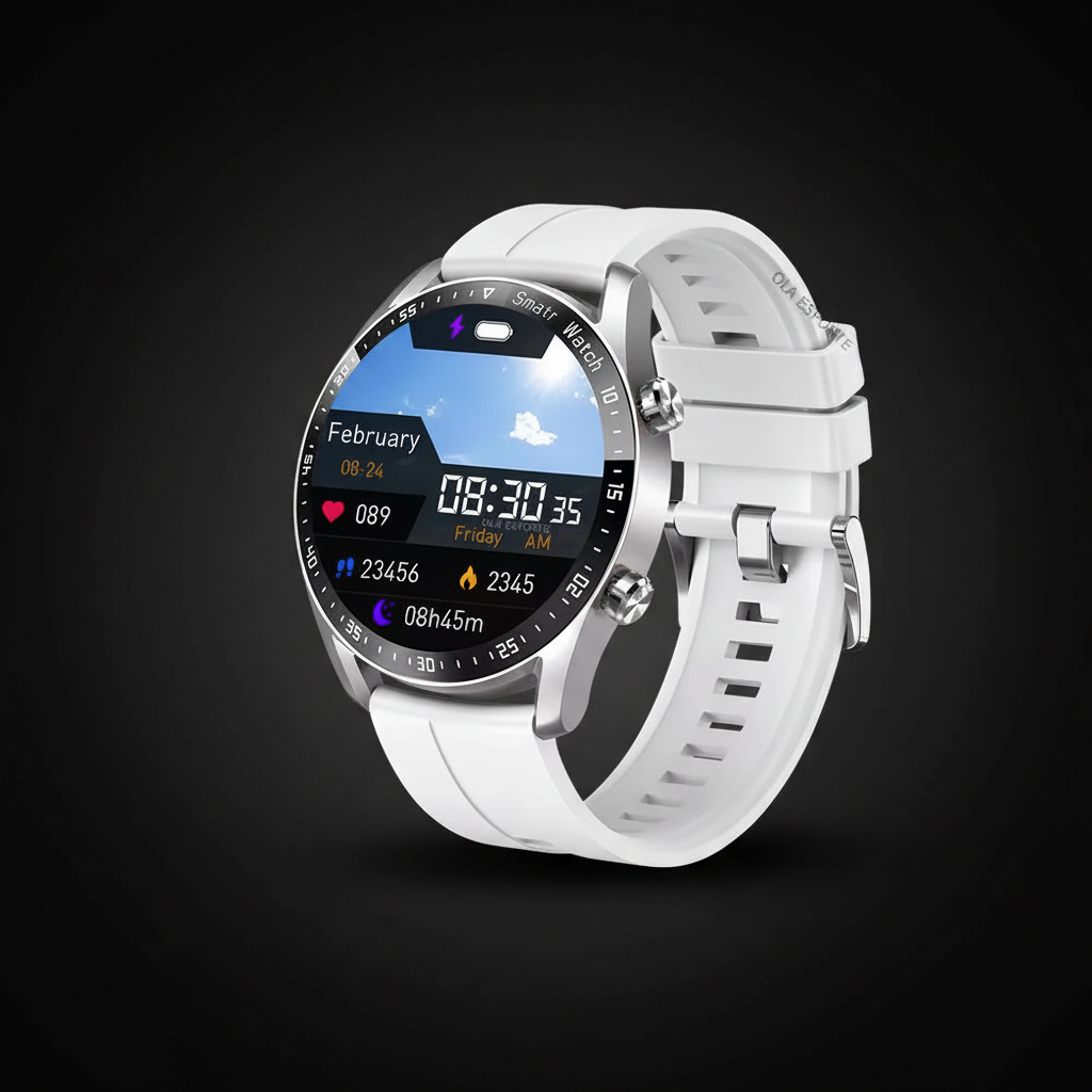 Smartwatch Silicone Blanc Premium