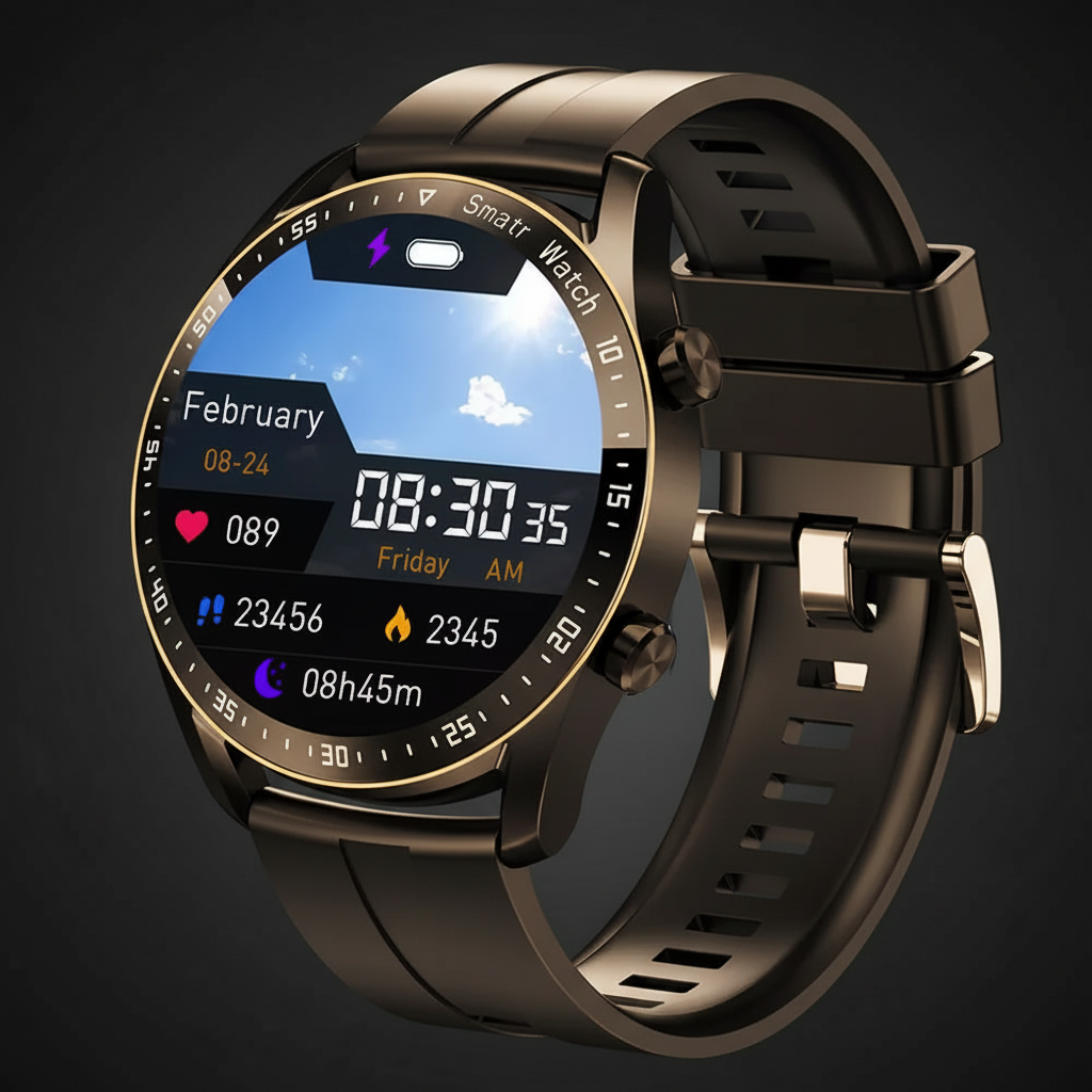 Smartwatch Silicone Noir Premium