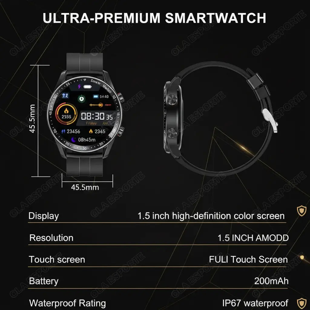 Smartwatch Specs Dark Luxury