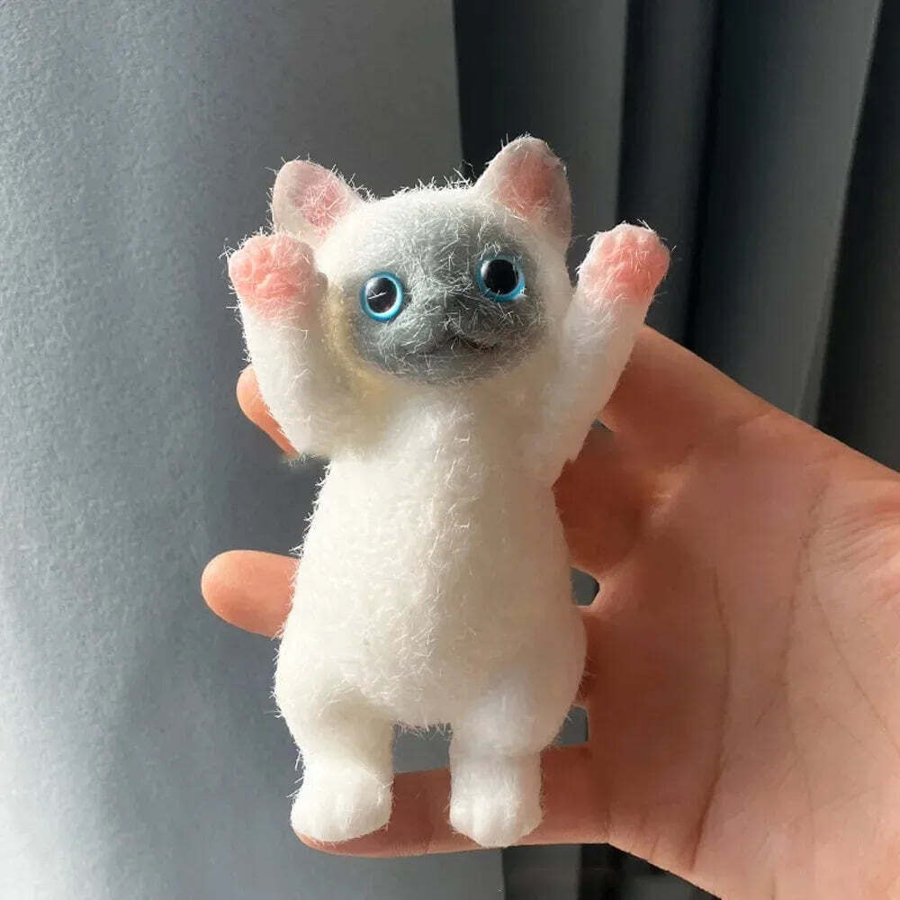 13CM Cute Taba Squishy Cat Fluffy Sticky Realistic Cat Stress Relieving Toy Simulation Cats Doll Squeeze Gift for Kids Adults TechVisio