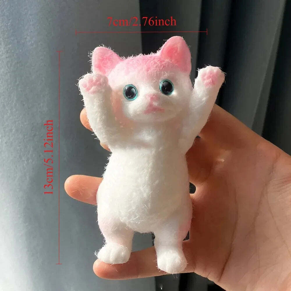 13CM Cute Taba Squishy Cat Fluffy Sticky Realistic Cat Stress Relieving Toy Simulation Cats Doll Squeeze Gift for Kids Adults TechVisio