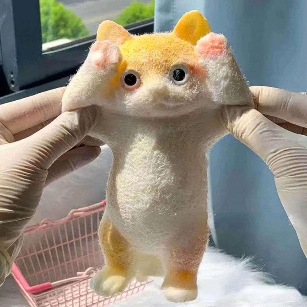 13CM Cute Taba Squishy Cat Fluffy Sticky Realistic Cat Stress Relieving Toy Simulation Cats Doll Squeeze Gift for Kids Adults TechVisio