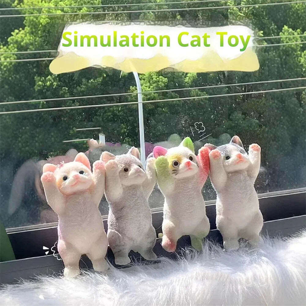 13CM Cute Taba Squishy Cat Fluffy Sticky Realistic Cat Stress Relieving Toy Simulation Cats Doll Squeeze Gift for Kids Adults TechVisio