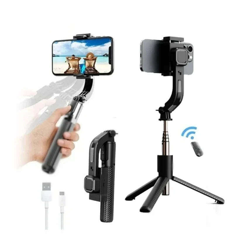 FGCLSY Bluetooth Handheld Gimbal Stabilizer Mobile Phone Selfie Stick Aluminum Alloy Adjustable Tripod for Smartphone Live TechVisio
