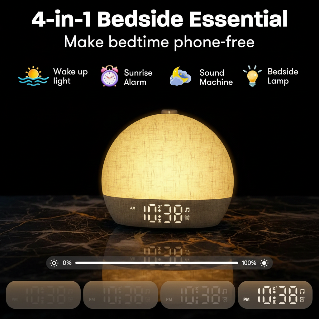 Sunrise Lamp – 4-in-1 Dark Marble