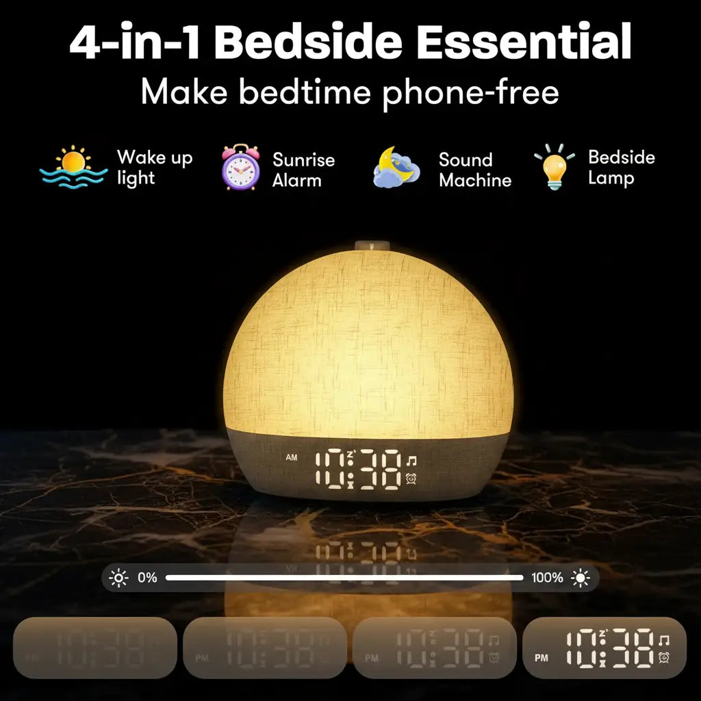 Sunrise Lamp – 4-in-1 Dark Marble