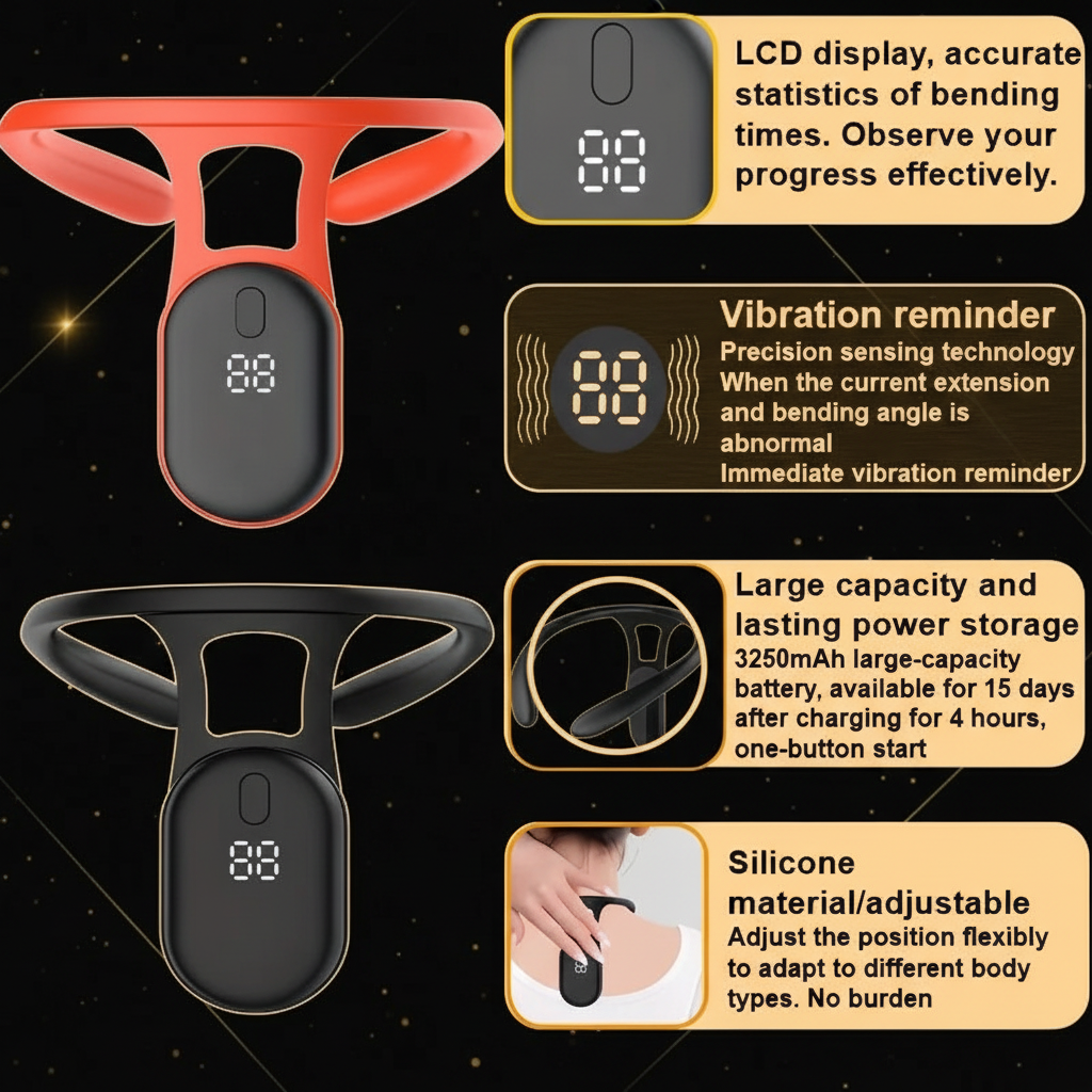 Ultrasonic Massager Features - Dark Luxury