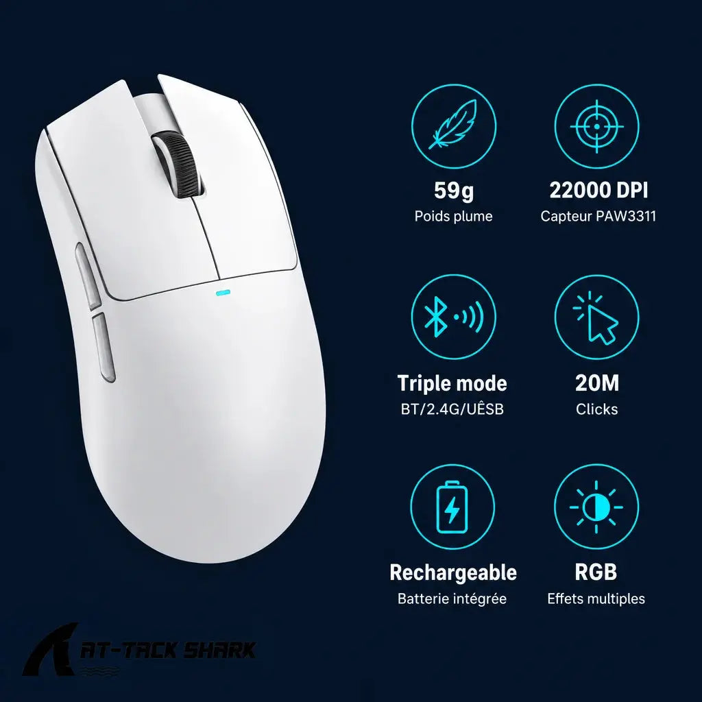 [Scale AI] usp_icons — Attack Shark X11 – Souris Gaming Sans Fil 22000 DPI RGB