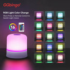 GGbingo Touch Night Light Rechargeable Remote Control Night Light RGB Dimmable Table Lamp Ambient Light for Bedroom Living Room TechVisio