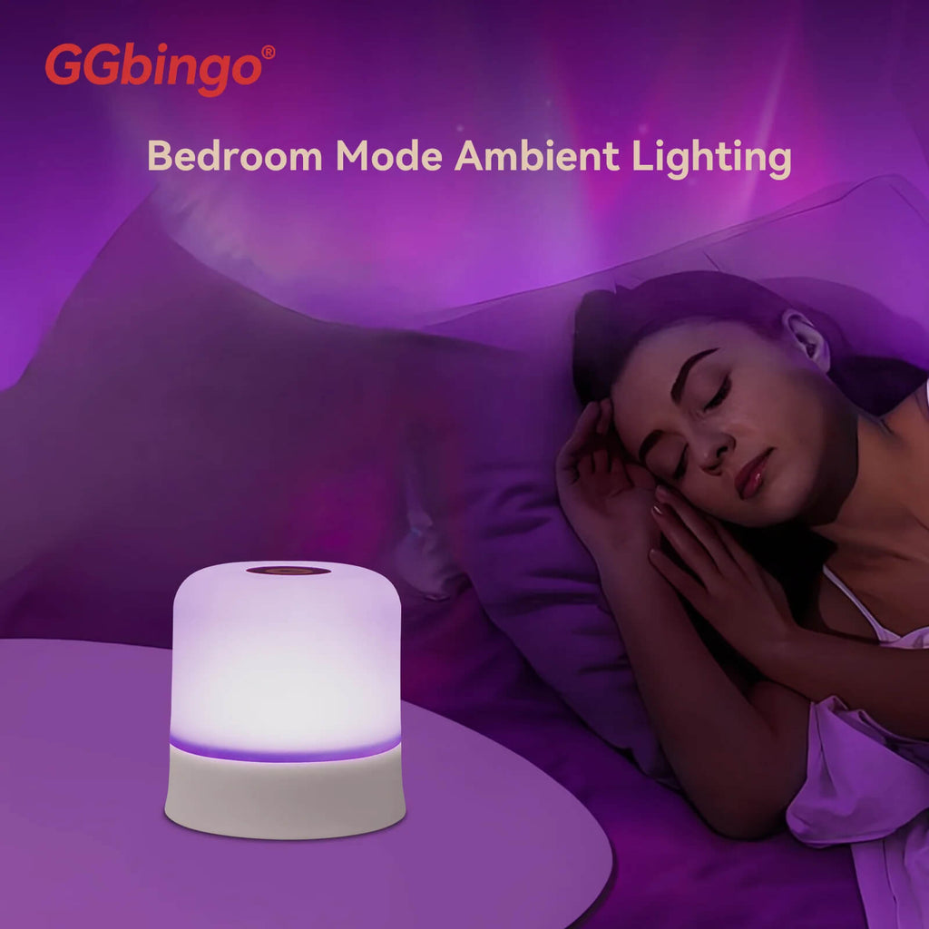 GGbingo Touch Night Light Rechargeable Remote Control Night Light RGB Dimmable Table Lamp Ambient Light for Bedroom Living Room TechVisio